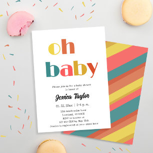 Invitación Retro Oh Baby Baby Shower