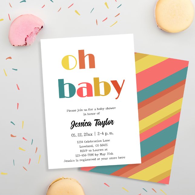 Invitación Retro Oh Baby Baby Shower (Subido por el creador)