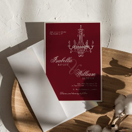Invitación Retro Old Money Deep Red Vintage Timeless Wedding