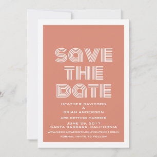 Invitación Retro para Guardar la Fecha, Naranja