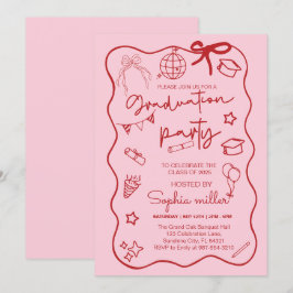 Invitación Retro para la Fiesta de Graduación Clas