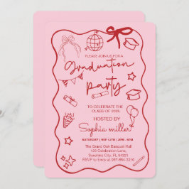 Invitación Retro para la Fiesta de Graduación Clas