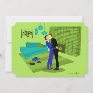 Invitación Retro para Pareja Gay enamorada