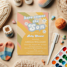 Retro Pastel Groovy Aquí Viene El Hijo Fiesta de B