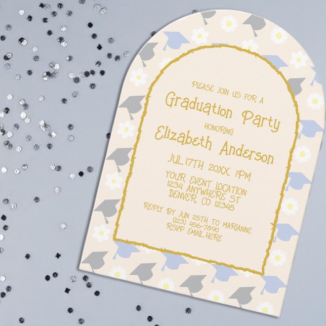 Invitación Retro Peach Graduation Party (Subido por el creador)