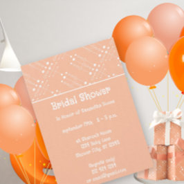 Invitación Retro Peach Vintage MCM MidCentury Moderno