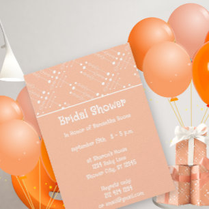 Invitación Retro Peach Vintage MCM MidCentury Moderno