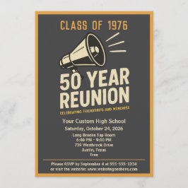 Invitación Retro Pep Rally Style 50 Year Class Reunion