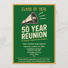 Invitación Retro Pep Rally Style 50 Year Class Reunion