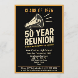 Invitación Retro Pep Rally Style 50 Year Class Reunion
