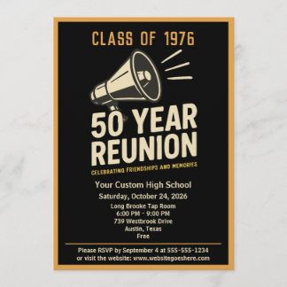 Invitación Retro Pep Rally Style 50 Year Class Reunion