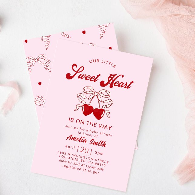 Invitación retro Pequeño Día de San Valentín Cariño ducha beb (Subido por el creador)