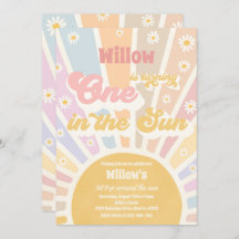 Retro Pequeño Sol Uno En El Cumpleaños Del Sol