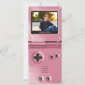 Invitación Retro Pink Handheld Gaming II Birthday Invitation