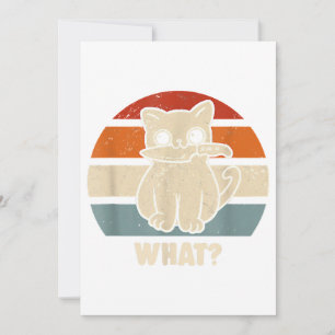 Invitación Retro Qué Gato Cuchillo Maullido Gatito Gatos Dive