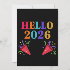 Invitación Retro Rainbow 2026 Party Poppers Celebrate Fun