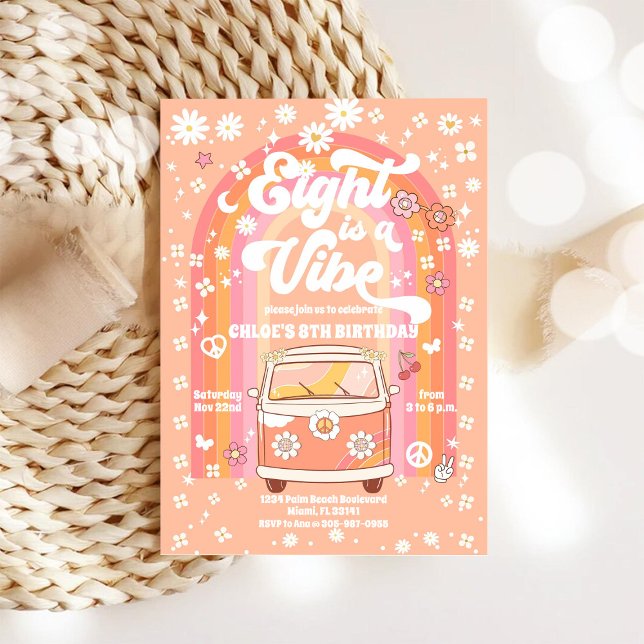 Invitación Retro Rainbow Birthday Invitation (Subido por el creador)