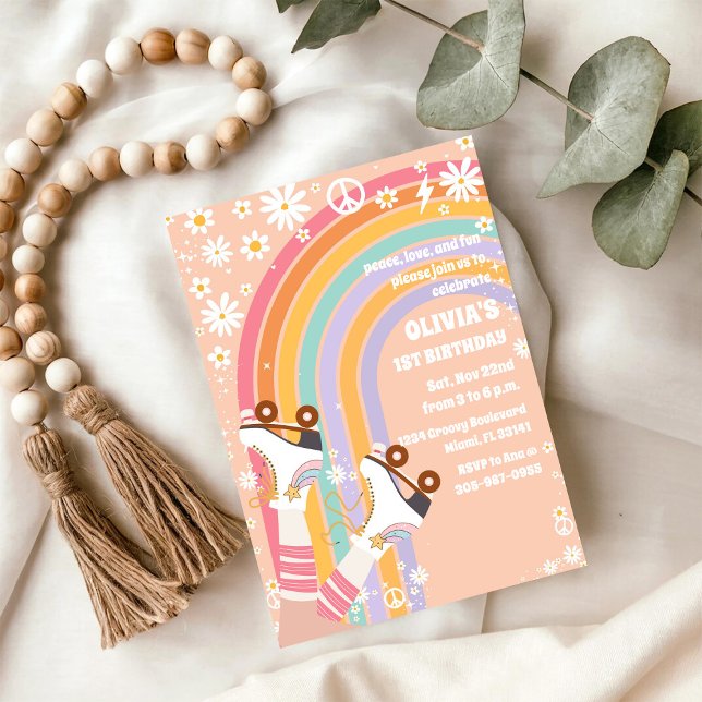Invitación Retro Rainbow Roller Skates Invitation (Subido por el creador)