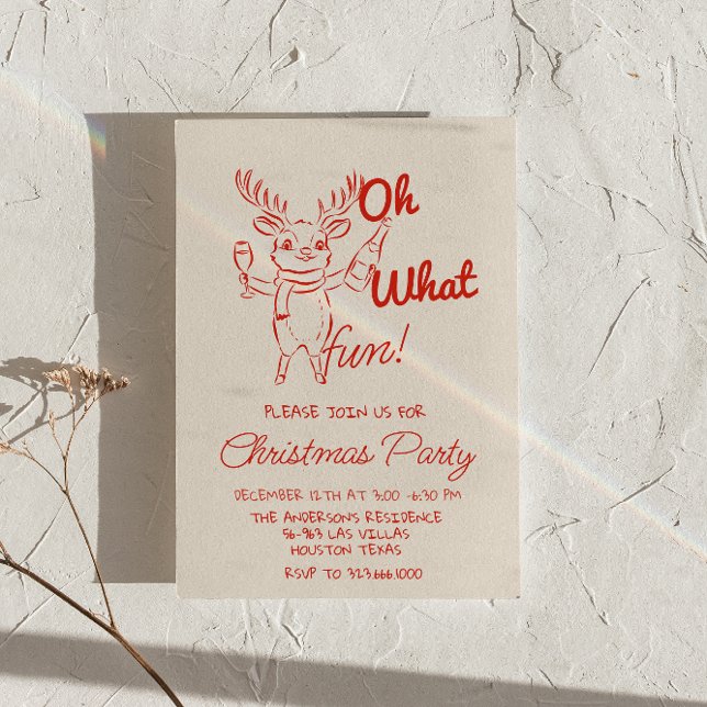 Invitación Retro Red Oh Qué Navidades  graciosos Fiesta de re (Subido por el creador)
