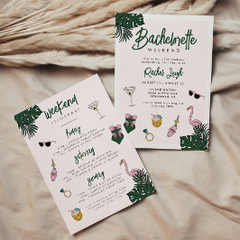 Invitación Retro Resort Bachelorette Weekend