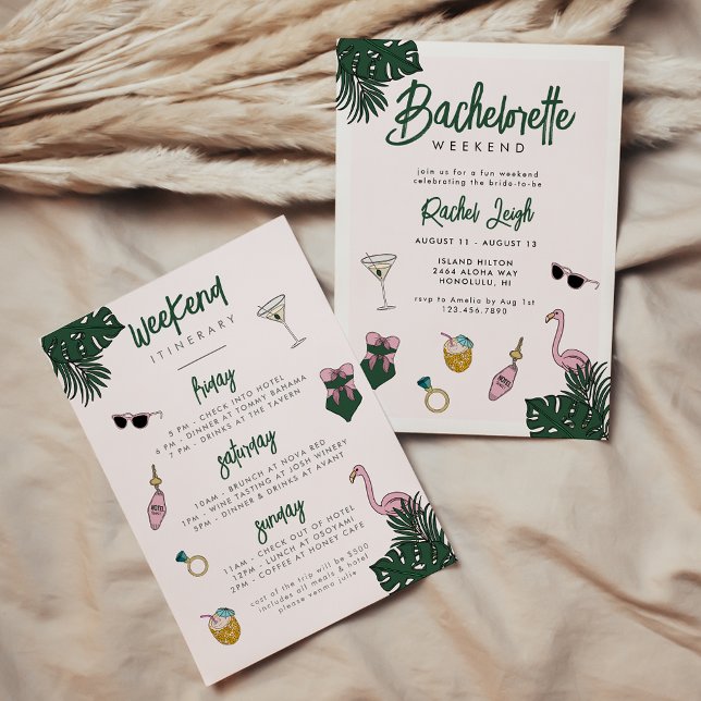 Invitación Retro Resort Bachelorette Weekend (Subido por el creador)