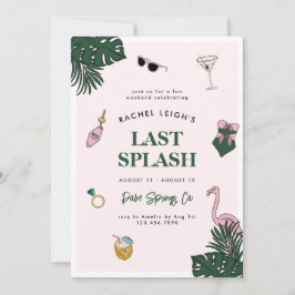 Invitación Retro Resort Last Splash Bachelorette Weekend