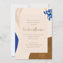 Retro Resumen Formas Neutrales Ducha Azul Bridal