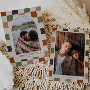 Invitación Retro revisado, Arch Photo Save the Date