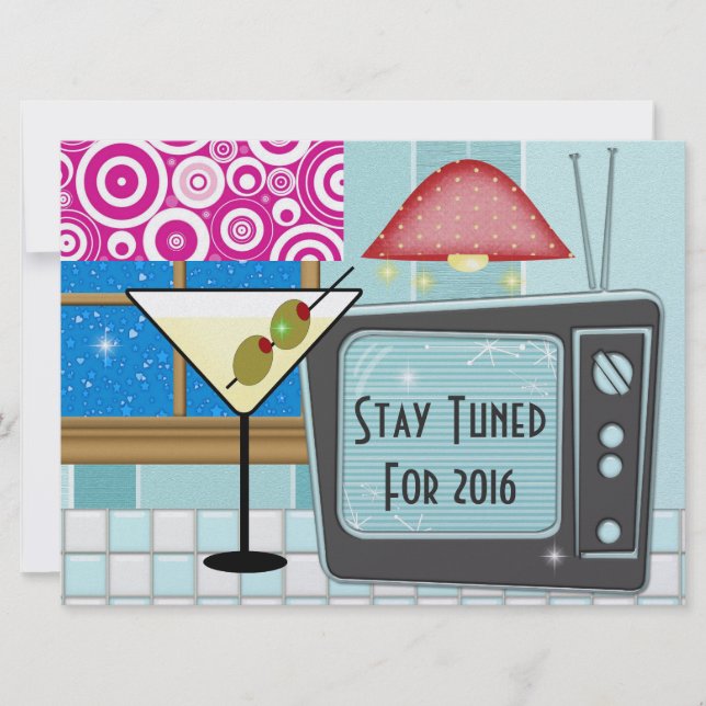 Invitación Retro Rockin de Año Nuevo' - SRF (Anverso)