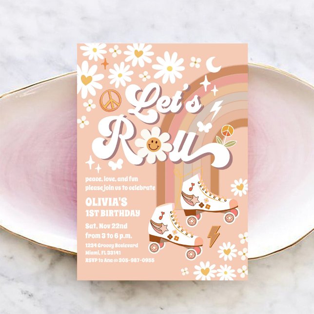 Invitación Retro Roller Skate Birthday Invitation (Subido por el creador)