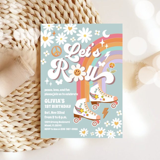 Invitación Retro Roller Skates Birthday Invitation (Subido por el creador)