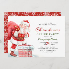 Invitación Retro Santa Claus Fiesta de Navidades corporativos