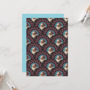 Invitación Retro Santa Pinkmas Mandala Art Deco