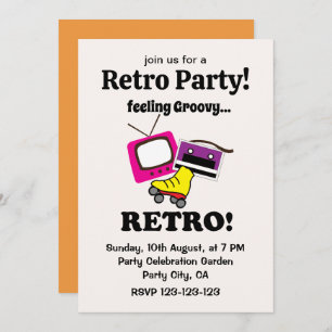 Invitación Retro Sensación Groovy Retro