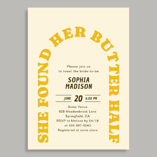 Invitación Retro She Found Her Butter Half Bridal Shower