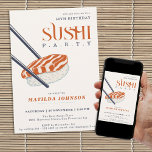 Invitación Retro simple 50.º Fiesta de sushi de cumpleaños<br><div class="desc">Simple invitación Retro 50 a la fiesta de sushi de cumpleaños. Entrar en un mundo de sabores y diversión mientras te invitamos a una celebración de un hito único —un Fiesta de sushi como ningún otro. Nuestro diseño de invitación se caracteriza por una estética sencilla pero retro, que le da...</div>