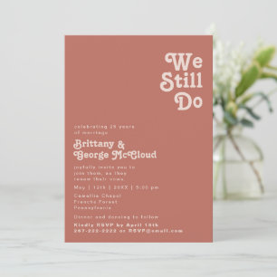 Invitación Retro simple   Antiguo Rosa Que Aún Vemos Renovaci