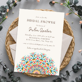 Invitación Retro Spanish Abstract Mandala Bridal Shower