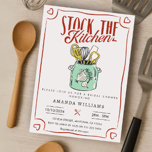 Invitación Retro Stock la ducha de novia de la cocina