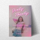Invitación Retro Sucio Treinta Foto 30 Fiesta de cumpleaños<br><div class="desc">Diviértete con tu fiesta de cumpleaños número 30 con esta invitación genial,  con overlay retro,  texto elegante en rosa y blanco y tu foto y texto personalizado. Añade fácilmente tus propios detalles haciendo clic en la opción "personalizar".</div>