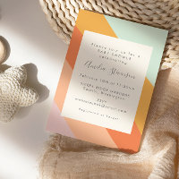 Retro Summer Abstract Strips Baby Shower