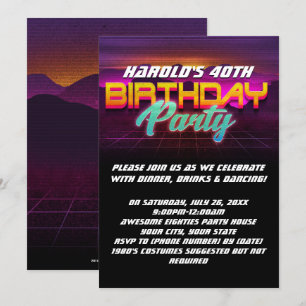 Invitación Retro Sunset 1980, 40 años, Fiesta