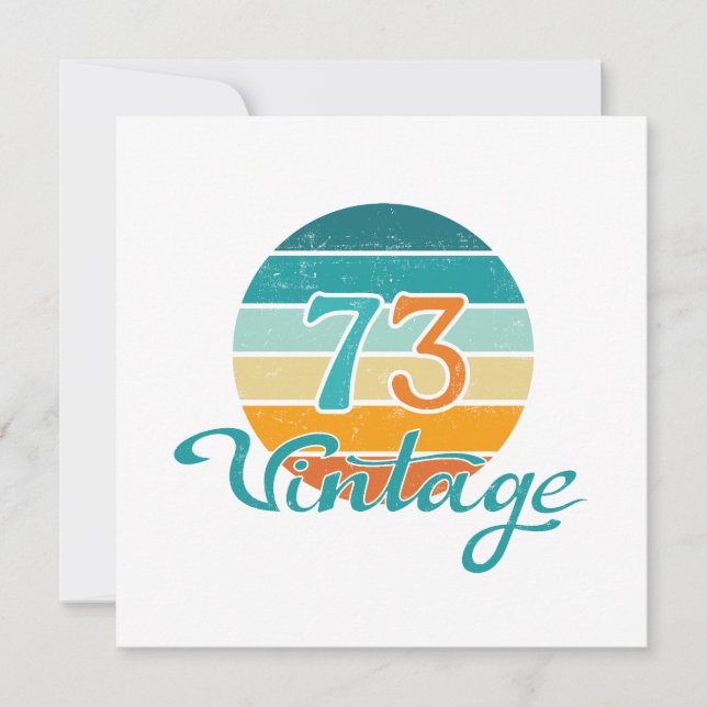 Invitación Retro Sunset 73 Vintage Distressed (Anverso)
