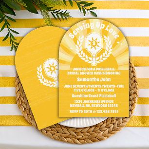 Invitación Retro Sunshine Pickleball Bridal Shower Arch