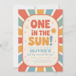 Invitación Retro Sunshine Primer Cumpleaños