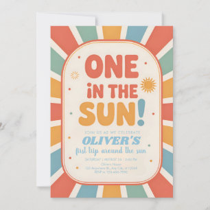 Invitación Retro Sunshine Primer Cumpleaños