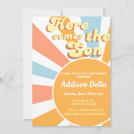 Invitación Retro Sunshine Sun ThBoy Baby Shower