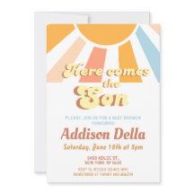 Retro Sunshine Sun ThBoy Baby Shower