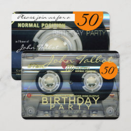 Invitación Retro T2 Cassette Tape 50 cumpleaños Party Inv