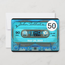 Invitación Retro T4 Cinta de cassette 50 cumpleaños Fiesta In